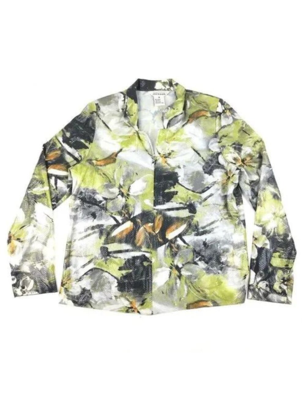 Exclusively Misook VINTAGE Snakeskin Shimmer Lime Green/Black/White Jacket, Med